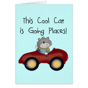 Katzen-gehende Platz-rote Auto-T-Shirts und Gesche