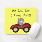 Katzen-gehende Platz-rote Auto-T-Shirts und Gesche Mousepad (Mit Mouse)