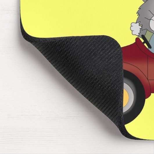 Katzen-gehende Platz-rote Auto-T-Shirts und Gesche Mousepad (Ecke)