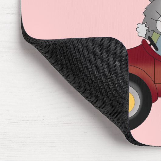 Katzen-gehende Platz-rote Auto-T-Shirts und Gesche Mousepad (Ecke)