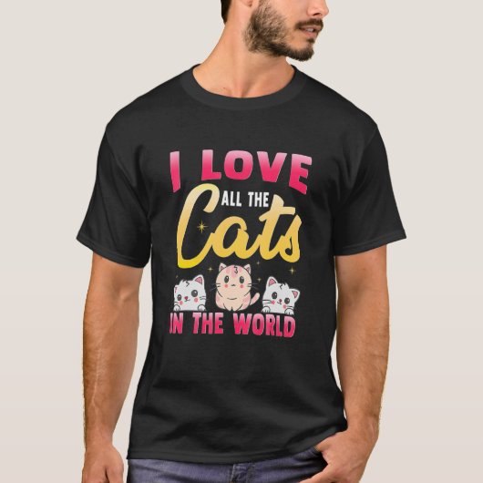 Katzen gehören allen Katzen der Welt T-Shirt (Vorderseite)