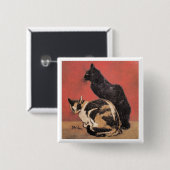 Katzen, Gemälde von Theophile Steinlen, Button (Vorne & Hinten)