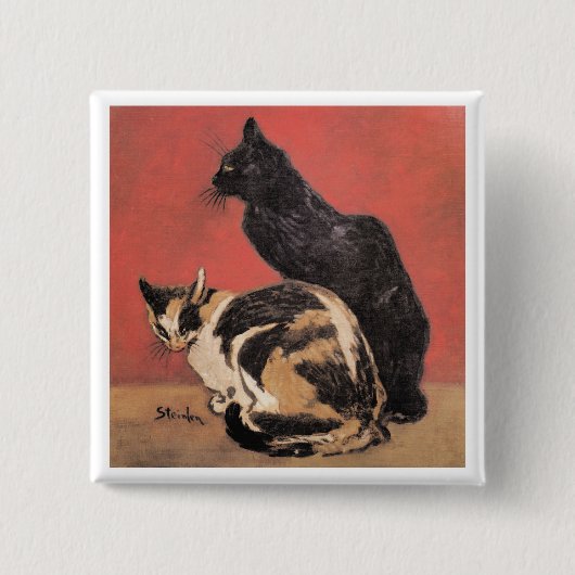 Katzen, Gemälde von Theophile Steinlen, Button (Vorderseite)