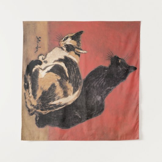 Katzen, Gemälde von Theophile Steinlen, Wandteppich (Vorderseite (Horizontal))