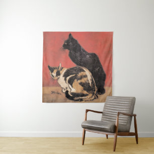 Katzen, Gemälde von Theophile Steinlen, Wandteppich