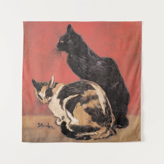 Katzen, Gemälde von Theophile Steinlen, Wandteppich (Vorderseite)