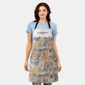 Katzen Gemustert Schürze (Getragen)