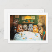 Katzen genießen Zigarren & Brandy, Louis Wain Postkarte (Vorne/Hinten)