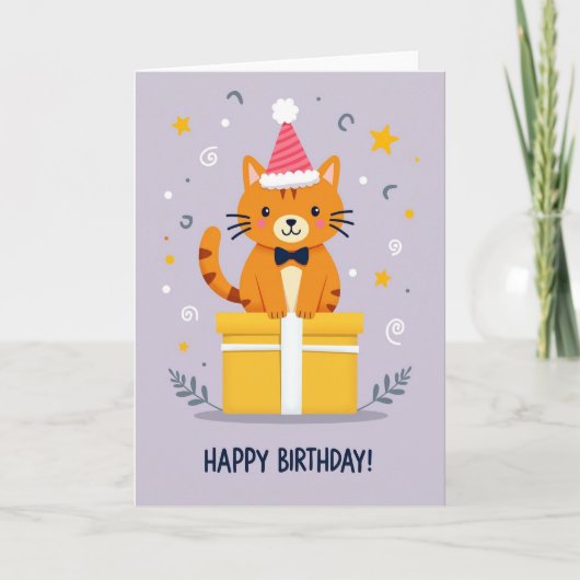 Katzen-Geschenk-Geburtstagskarte Karte (Vorderseite)