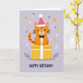 Katzen-Geschenk-Geburtstagskarte Karte (Gelbe Blume)