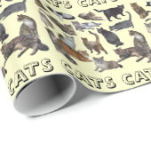 Katzen Geschenkpapier (Rolleneckpunkt)