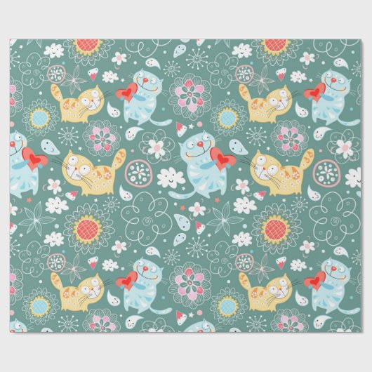 Katzen Geschenkpapier (Flach)