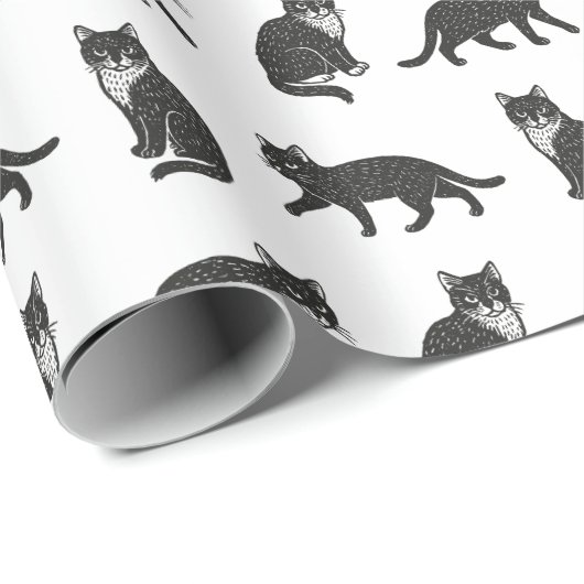 Katzen Geschenkpapier (Rolleneckpunkt)