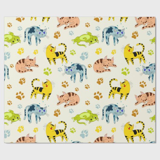 Katzen Geschenkpapier (Flach)
