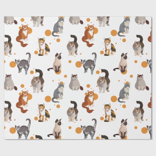 Katzen Geschenkpapier (Flach)