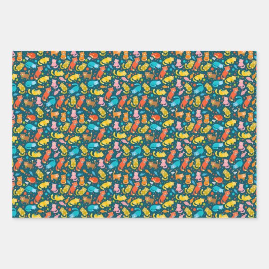 Katzen Geschenkpapier Set (Vorderseite 2)