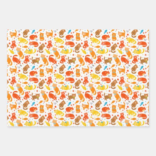 Katzen Geschenkpapier Set (Vorderseite)