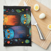 Katzen Geschirrtuch (Viertel Falte)