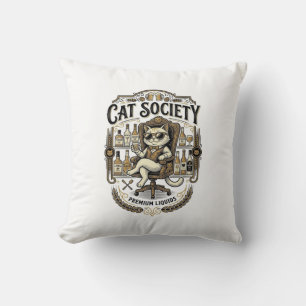 Katzen Gesellschaft Katzen Alkohol Bar Humor Vinta Kissen