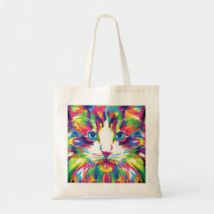 Katzen-Gesicht Geometrisches Prismen-Design-32453 Tragetasche
