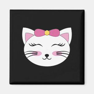 Katzen Gesicht Kopf Wimpern Geschlossene Augen Läc Magnet