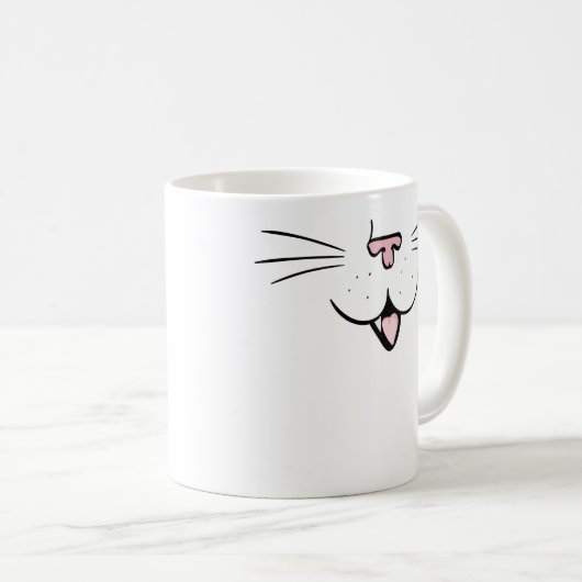 Katzen-Gesicht - linkshändig Kaffeetasse (VorderseiteRechts)