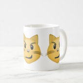 Katzen-Gesicht mit gequältem Lächeln Emoji Kaffeetasse (VorderseiteRechts)