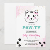 Katzen-Gesicht-Party-Einladung Einladung (Vorne/Hinten)