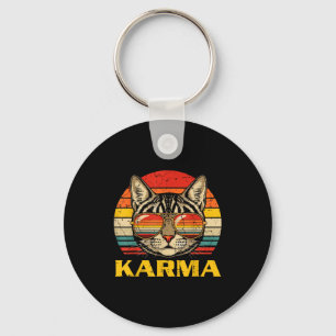 Katzen-Gesicht Sonnenbrille Karma Lustige Katze Kä Schlüsselanhänger