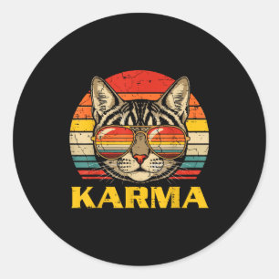 Katzen-Gesicht Sungles Karma Lustige Katze Kätzche Runder Aufkleber
