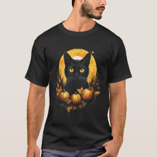 Katzen-Gesicht Vollmond Kürbis - Süße Herbstkatze T-Shirt