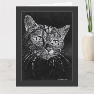 Katzen-Gesicht-Zeichnung von Mark Edward Westerfie Dankeskarte