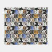 Katzen-Gesichter-Collage-Decke Fleecedecke (Vorderseite (Horizontal))