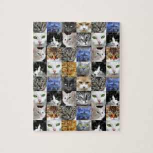 Katzen-Gesichter-Collage-Puzzle Puzzle