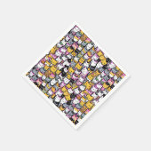 Katzen Gesichter Dooddruck Collage Kätzchen feline Serviette (Ecke)