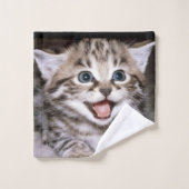 Katzen-Gesichts-Badezimmer-Tuch-Set Badhandtuch Set (Waschlappen)