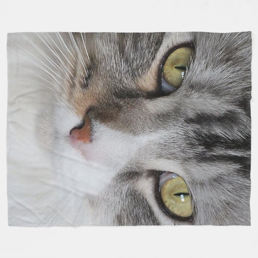 Katzen-Gesichts-Fleece-Decke Fleecedecke (Vorderseite (Horizontal))