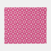 Katzen-Gesichts-Rosa-Gingham-Muster niedlich Fleecedecke (Vorderseite (Horizontal))