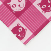 Katzen-Gesichts-Rosa-Gingham-Muster niedlich Fleecedecke (Ecke)