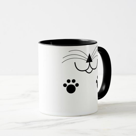 Katzen-Gesichts-Tasse Tasse (VorderseiteRechts)