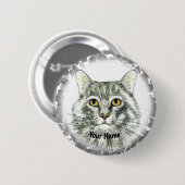 Katzen-Gesichtspinnadel Button (Vorne & Hinten)