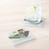 Katzen-Gespräch Glasuntersetzer (Schrägansicht)