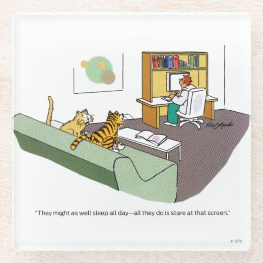 Katzen-Gespräch Glasuntersetzer (Vorderseite)