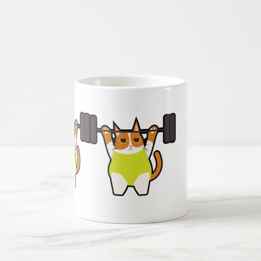 Katzen-Gewichts-Anhebenlustige Kaffeetasse (Mittel)