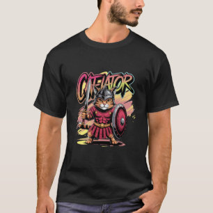 Katzen Gladiator Epischer Krieger Katzenliebhaber T-Shirt