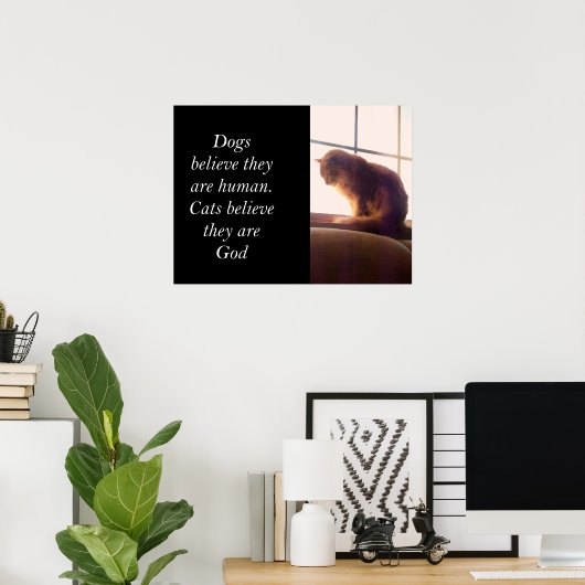 Katzen glauben, dass sie Gott sind Poster (Heimbüro)