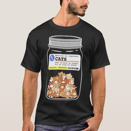 Katzen glückliche Tabletten, Arzneimittel für das T-Shirt (Vorderseite)