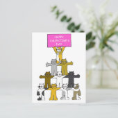 Katzen Glücklicher Valentinstag Feiertagspostkarte (Stehend Vorderseite)