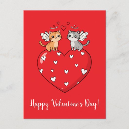 Katzen Glücklicher Valentinstag! Postkarte (Vorderseite)