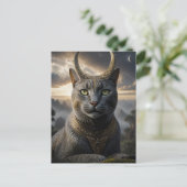 Katzen-Gott-Fantasie Postkarte (Stehend Vorderseite)